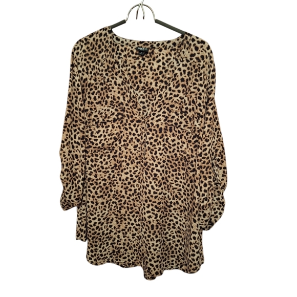 Torrid Harper Blouse Women's Plus Size 3  V-Neck 3/4 Sleeve Animal Print exotic - Picture 3 of 5